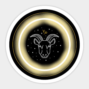 Neon Light Effect Capricorn Sticker